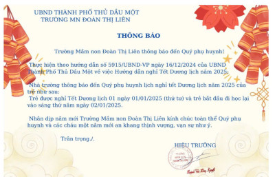 thông báo nghỉ tết dương lịch 2025