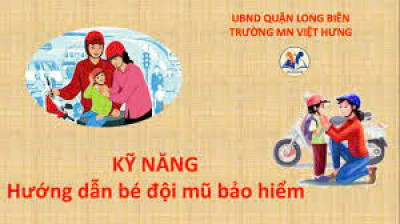 TRẺ HỌC KỸ NĂNG ĐỘI MŨ BẢO HIỂM KHI THAM GIA GIAO THÔNG